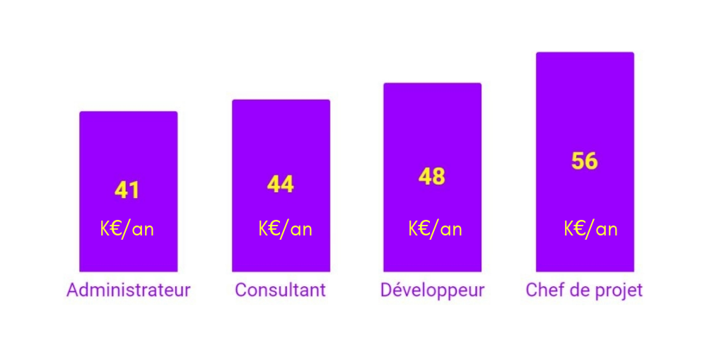 Salaire moyen par métier Salesforce